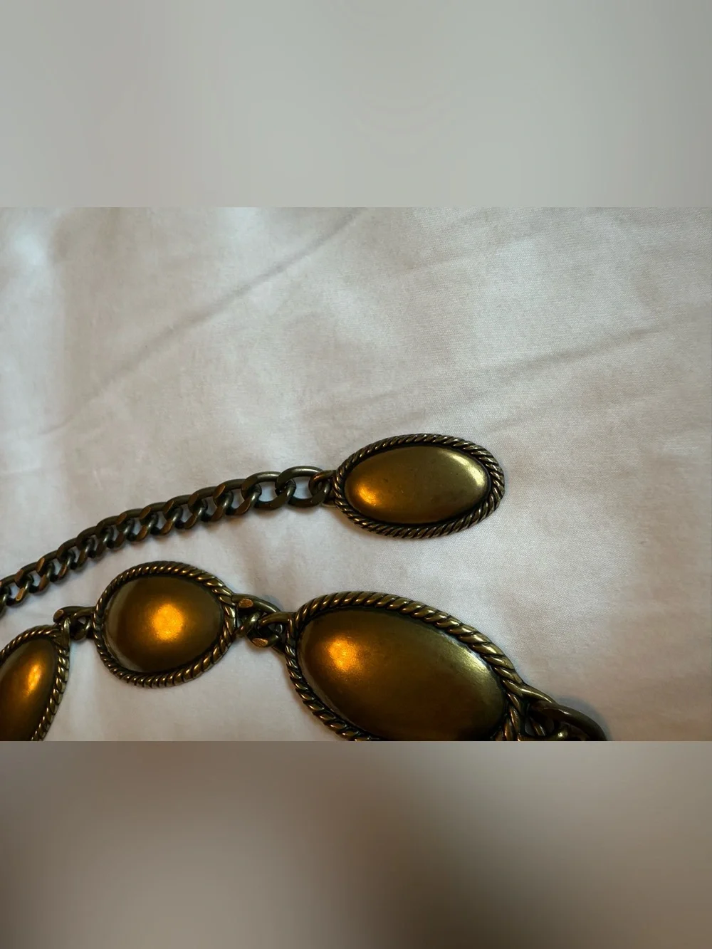 Vintage Calvin Klein Brass Concho Belt with oval medallions